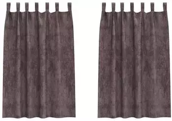 vidaXL Samtvorh&auml;nge mit &Ouml;sen, braun, 175x140cm, 2 St&uuml;ck (4107729)
