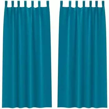 vidaXL Verdunkelungsvorhänge mit Ringen türkis 225x140cm Polyester (4107640)