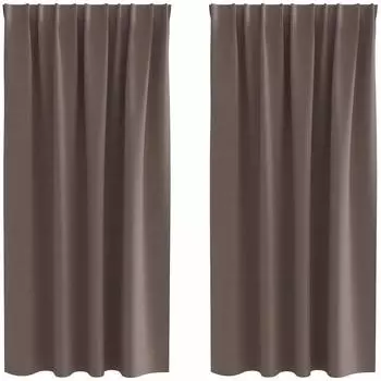 vidaXL Verdunkelungsvorhänge mit Ringen, Polyester, dunkelbraun, 2er-Set (4107444)