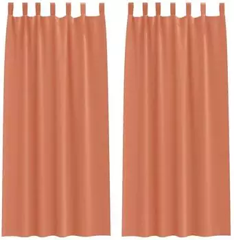 vidaXL Verdunkelungsvorh&auml;nge mit Ringen 2er-Set, Polyester, terrakotta, 225x140cm (4107635)