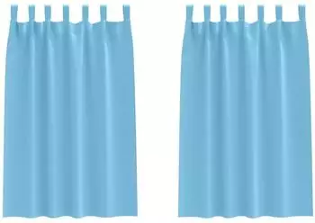 vidaXL Verdunkelungsvorhänge mit Ringen himmelblau Polyester 175x140cm (4107544)