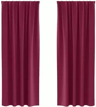 vidaXL Verdunkelungsvorhänge mit Ringen 2 Stk. weinrot 225x140cm Polyester (4107465)