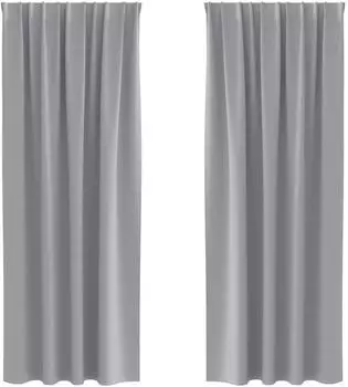 vidaXL Verdunkelungsvorh&auml;nge mit Ringen hellgrau 260x140cm, 2 St. (4107457)