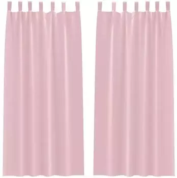 vidaXL Verdunkelungsvorh&auml;nge mit Ringen 2 Stk., Polyester, babyrosa (4107631)