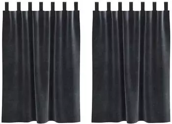 vidaXL Verdunkelungsvorhänge mit Schlaufen, Samt, dunkelgrau, 140x140cm (2 St.)