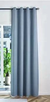 Gardinenbox München Dark Verdunkelungsvorhang blau, Ösen, 225x145cm (202410)
