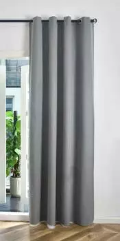 Gardinenbox München Dark Verdunkelungsvorhang grau, Ösen, 225x145cm (202410)