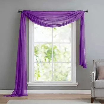 Gardinenbox Querbehang Voile transparent, lila, 140x600cm