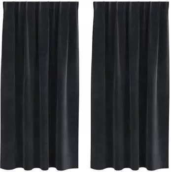 vidaXL Verdunkelungsvorhänge Samt schwarz 140x175cm, 2 Stk. (4107169)