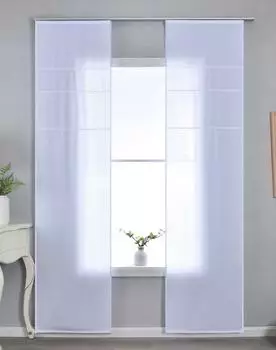 Gardinenbox Leipzig Schiebegardine halbtransparent, wei&szlig;, 245x60cm (202450P-2)
