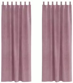 vidaXL Verdunkelungsvorhänge mit Schlaufen, Samt, dunkelrosa, 140x260cm (2 Stk.)