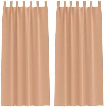 vidaXL Verdunkelungsvorhänge mit Ringen, 2 Stk., hellbraun, 225x140cm, Polyester (4107590)