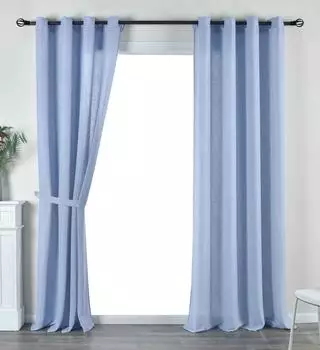 Gardinenbox Vorhang mit &Ouml;sen &raquo;Essen&laquo; 245x145cm, blau, Cationic, blickdicht (202430-2)