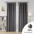 Deconovo Verdunkelungsvorhang mit Schlaufen, blickdicht, dunkelgrau, 140x175cm, 2er-Set (CT15726L-1D)