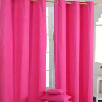 Homescapes &Ouml;senvorhang 2er-Set, unifarben, pink, 117x137cm