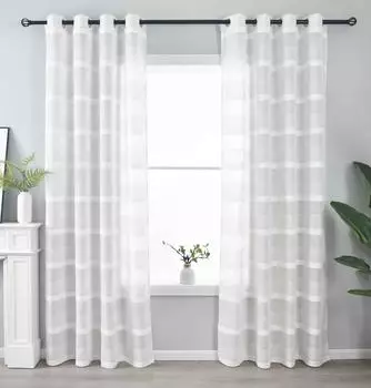 Gardinenbox Halle &Ouml;sengardine Chenille halbtransparent, 2er-Set (202480-2)