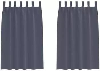 vidaXL Verdunkelungsvorh&auml;nge mit Ringen 175x140cm anthrazit, Polyester (4107559)