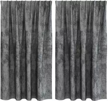 vidaXL Samtvorhänge mit Ösen, grau, 140x140cm, 2 Stück (4107688)