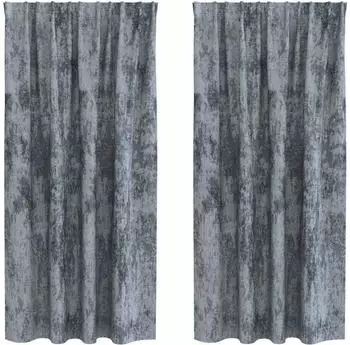 vidaXL Samtvorhänge mit Ösen, silbergrau, 175x140cm, 2 Stück (4107684)