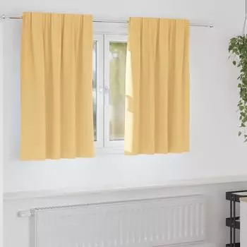 vidaXL Verdunkelungs-Vorhänge mit Ringen 2 pcs Beige 140 x 140 cm (4107423)
