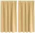 vidaXL Verdunkelungs-Vorhänge mit Ringen 2 pcs Beige 140 x 140 cm (4107423)