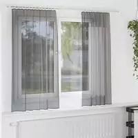 vidaXL Voile Vorh&auml;nge mit Stangentaschen 2 Stk. Dunkelgrau
