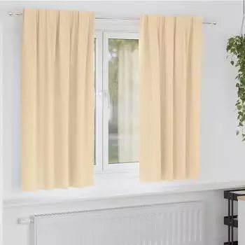 vidaXL Verdunkelungsvorhänge mit Ringen, 2 Stk., creme, Polyester (4107484)