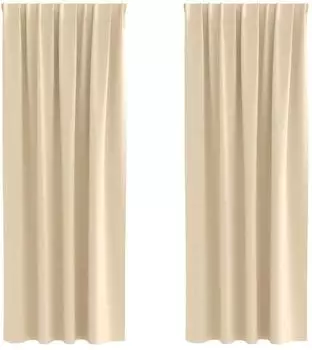 vidaXL Verdunkelungsvorhänge mit Ringen, Polyester, creme, 225x140cm (4107485)