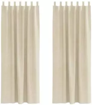 vidaXL Verdunkelungsvorh&auml;nge mit Schlaufen, Samt, creme, 140x245cm (2 St.)