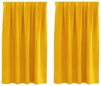 vidaXL Verdunkelungsvorh&auml;nge 2 stk. Senfgelb 140 x 140 cm Samt