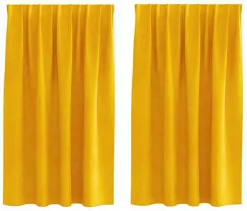 vidaXL Verdunkelungsvorh&auml;nge 2 Stk. Samt senfgelb 140x140cm
