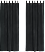 vidaXL Verdunkelungsvorh&auml;nge 2 stk. Schwarz 140 x 260 cm Samt
