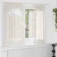 vidaXL Voile Vorh&auml;nge mit Stangentaschen 2 Stk. Creme