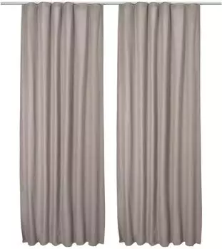 Beautissu Amelie Luna Thermogardine blickdicht Kr&auml;uselband sand 140x245cm