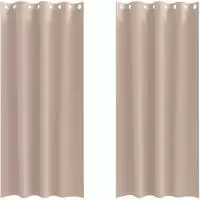 vidaXL Verdunkelungs-Vorh&auml;nge mit Ringen 2 stk. Taupe 245 x 140 cm