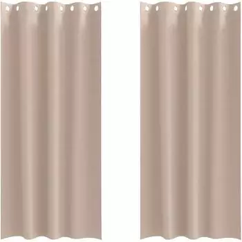 vidaXL Verdunkelungsvorh&auml;nge mit Ringen, taupe, Polyester, 2er-Set (4107331)