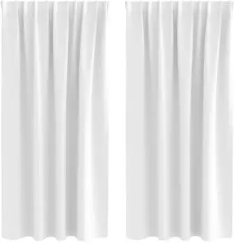 vidaXL Verdunkelungsvorh&auml;nge mit Ringen 2 Stk., hellwei&szlig;, Polyester (4107494)