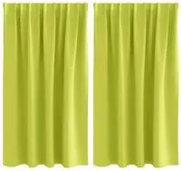 vidaXL Verdunkelungs-Vorh&auml;nge mit Ringen 2 stk. Gr&uuml;n 140 x 140 cm