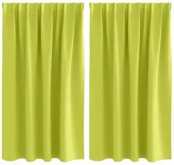 vidaXL Verdunkelungsvorh&auml;nge mit Ringen 2 Stk. apfelgr&uuml;n Polyester 140x140cm (4107498)