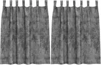 vidaXL Samtvorh&auml;nge 2 stk. Grau 140 x 140 cm Samt