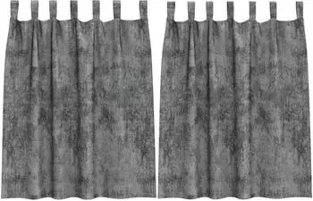 vidaXL Samtvorh&auml;nge mit &Ouml;sen, grau, 140x140cm, 2 St&uuml;ck (4107723)