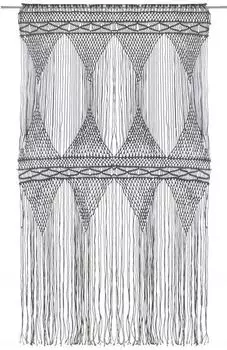 vidaXL Makramee-Vorhang 140x240cm, Baumwolle, anthrazit (323996)