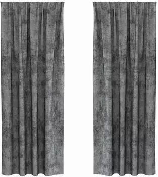 vidaXL Samtvorhänge mit Ösen, grau, 260x140cm, 2 Stück (4107692)