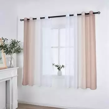Gardinenbox Modena &Ouml;senschal Voile Farbverlauf vertikal, braun, 2er-Pack (10000183)