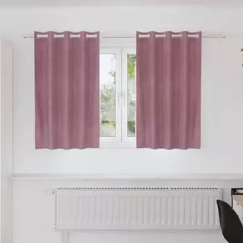 vidaXL Verdunkelungsvorhänge mit Ösen dunkelrosa, Samt, 140x140cm (2 Stk.)