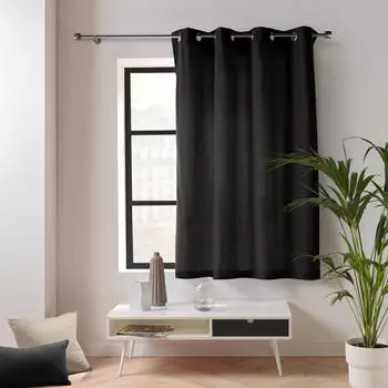 Douceur d'Intérieur Twily Eyelet Curtain 135x180cm black
