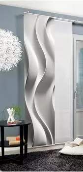 Home Wohnideen Schiebegardine "JAIR" Gr. 1, grau, B:60cm H:245cm, Polyester, Gardinen, SCHIEBEVORHANGSET,SEIDENOPTIK,DIGIDRUCK (13209700-1) grau