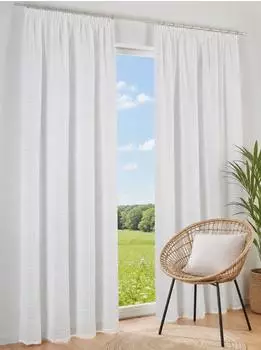 Kutti Vorhang "Tilda", sanftes wei&szlig;, B:140cm H:145cm, Polyester, Gardinen, eingewebte Streifen, lichtfilternd (38859505-0) sanftes wei&szlig;