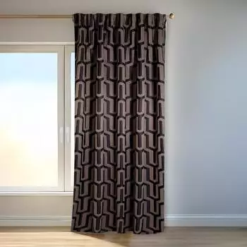 HOMING Vorhang "Tiaro" Gr. 1, schwarz (goldfarben, schwarz), B:140cm H:245cm, Polyester, Gardinen, Fertigschal (70873307-1) goldfarben, schwarz