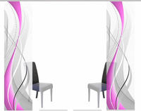 HOME WOHNIDEEN Schiebegardine "WUXi" Klettband 4 Stk. tlg. HxB: 245x60, inkl.
